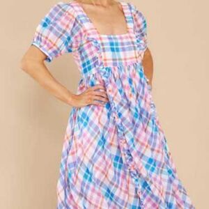 Loveshackfancy plaid  cotton maxi Dress
